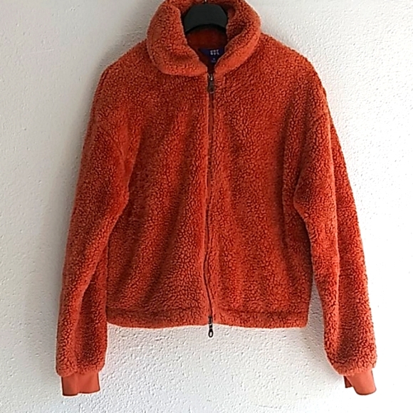 Joy Lab Rust Orange Sherpa Zip Up Jacket - Picture 8 of 8